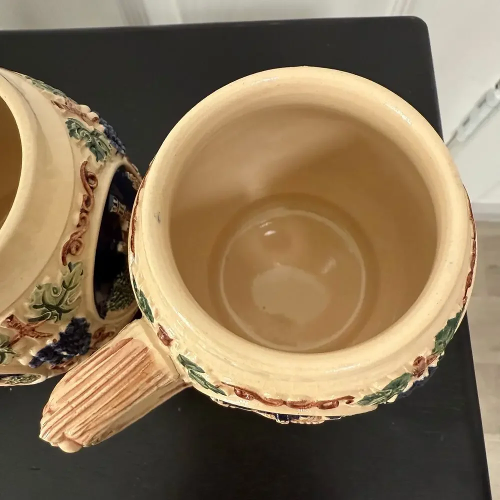 Gerz West Germany Castle Stein Small Mug Cups Set 0f 4
